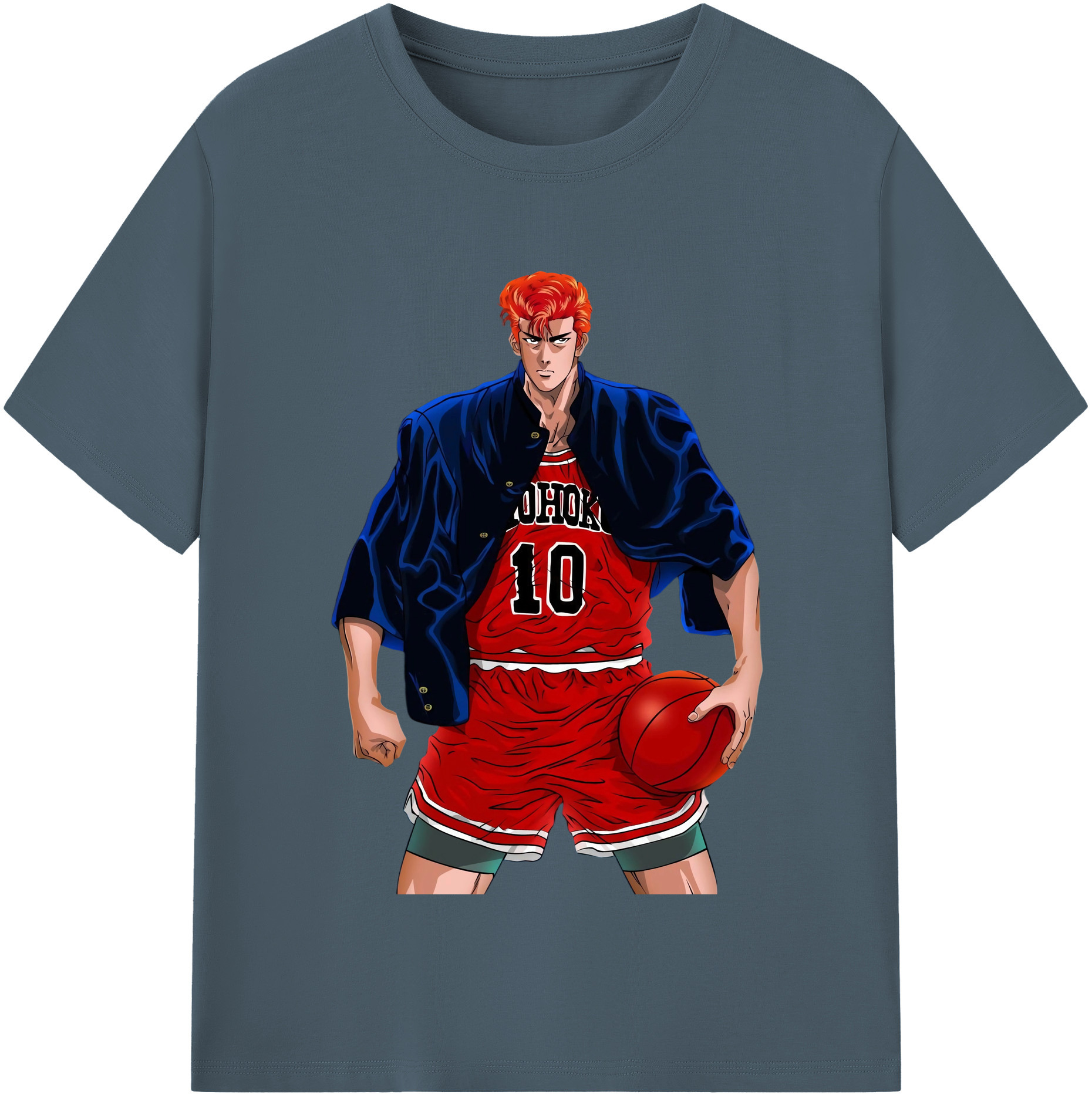 SLAM DUNK／スラムダンク 綿100％半袖Tシャツ（フロントプリント）